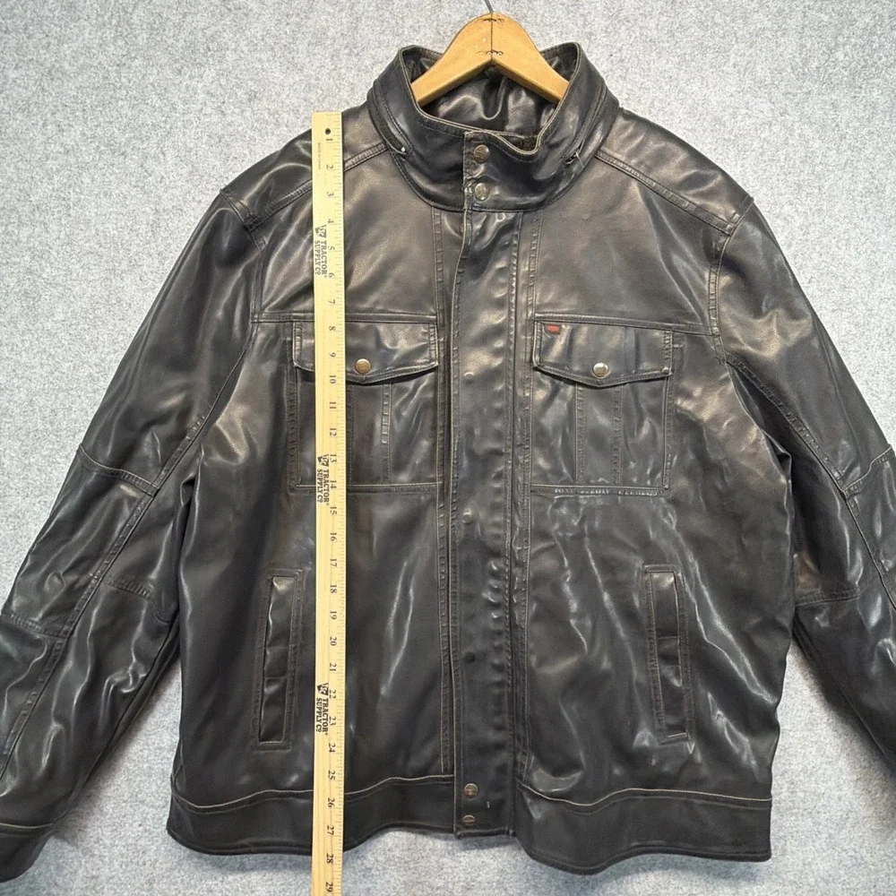 Levi's Men's Original Faux Leather Jacket Black Size XXL Full Zip Bomber Sherpa